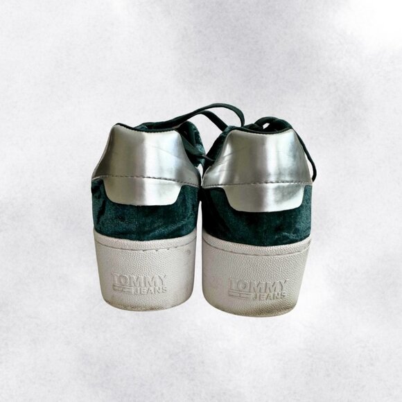 Emerald Green Platform Velvet Sneakers (US 9) - Picture 5 of 7